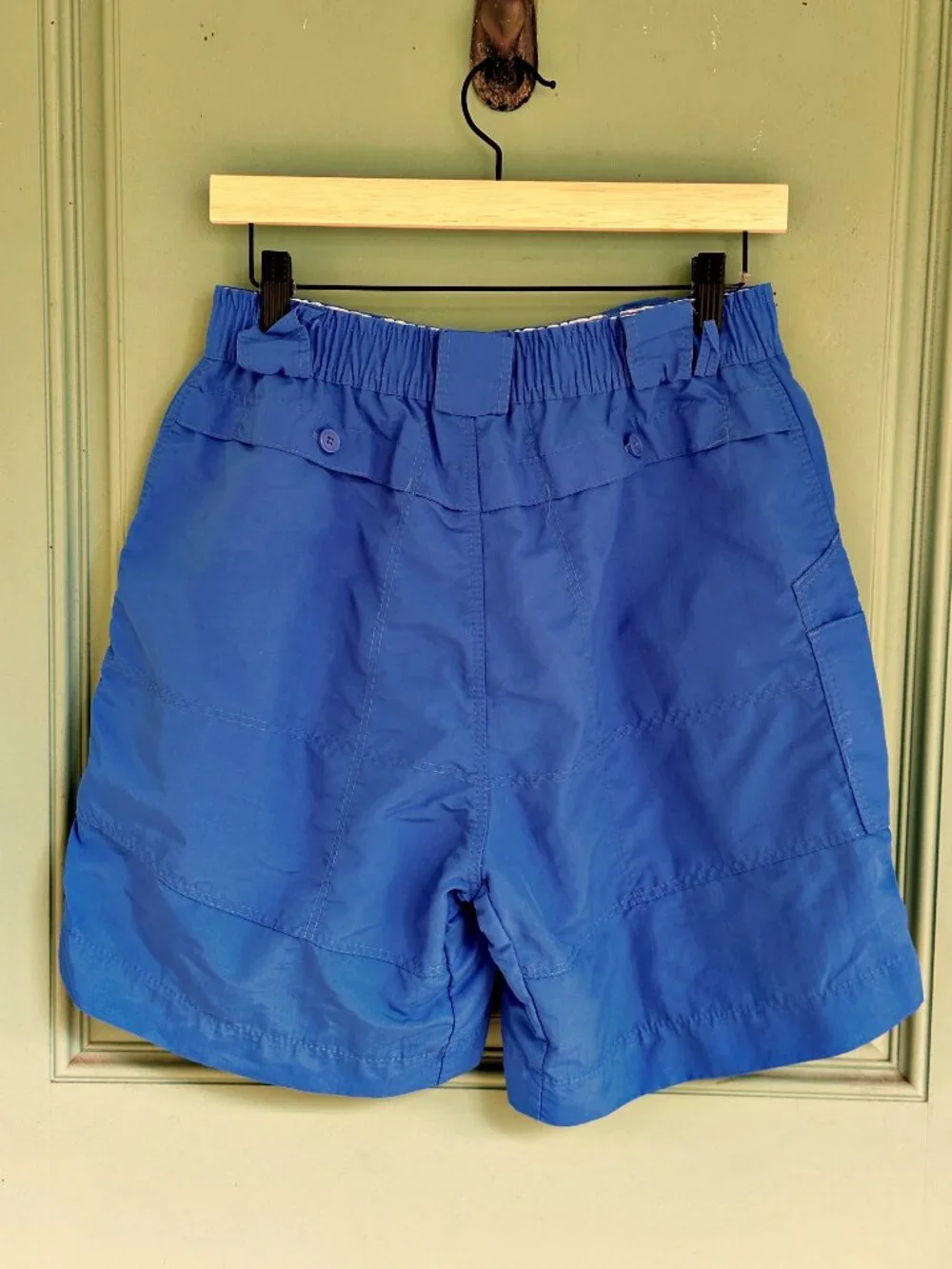 AFTCO Fishing Shorts Long Mens 34 Blue Nylon Cargo Angler Outdoor Utility Mexico